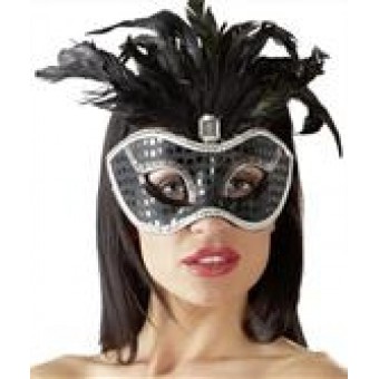 * Maschera nera con piume- Cotelli Collection